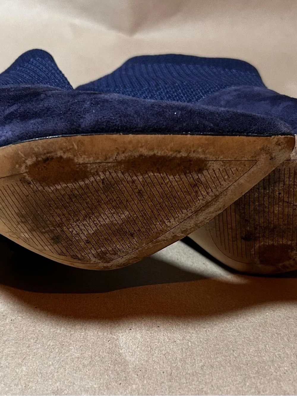 Cole Haan Navy Blue Womens Bootie Sz 5B Pull On Suede Ankle Boots